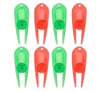 Healifty Herramienta para Reparar Marcas de Pelota de Golf Horquillas de Plástico Ultraligeras para Césped 8 Piezas 4 Rojas 4 Verdes para Mantenimiento y Restauración de Campos de Golf