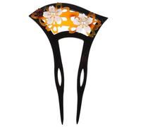 Healifty Horquilla Pelo Estilo Chino Antiguo en Forma de U Palillo de Pelo Retro Acrílico Amarillo y Negro Accesorio para Bodas y Eventos Obsequios Tocado Clásico para Mujer