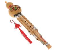 Healifty Hulusi Étnico de Bambú Hecho Mano Clave C Flauta de Calabaza Natural para Principiantes y Amantes Música Instrumento Musical Auténtico con Lengüeta de Aleación Diseño Elegante y