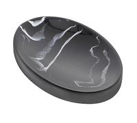Healifty Jabonera de Resina con Diseño de Mármol Negro Bandeja Drenaje para Baño y Cocina Soporte Decorativo para Jabón y Esponja Caja de Almacenamiento y Resistente