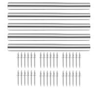 Healifty Juego de 100 Clavos Roscados de Doble Cabeza para Rodapiés y Molduras Hierro Galvanizado Resistente sin Costuras ni Marcas Visibles para Instalación de Escaleras y Paneles