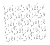 Healifty Juego de 30 Ganchos Deslizadores para Cortinas de Ducha Accesorios de Plástico Resistentes al Fáciles de Instalar para Rieles y Cortinas Baño y Vestidor