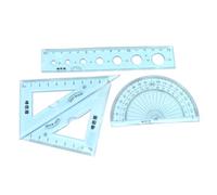 Healifty Juego De 4 Reglas Flexibles 15 Cm Transparente Azul con Transportador Ondulado para Dibujo Escolar, Gobernantes Infantiles y Estudiantiles, Útil para Matemáticas y Enseñanza