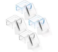 Healifty Juego de 4 Sellos Rectangulares para Decoración de Uñas Cabezales Transparentes Azul y Transparente Placas de Estampado para Manicura DIY Set Stamping Uñas para Uso en Casa y