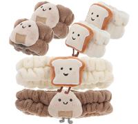 Healifty Juego de 6 Diademas y Muñequeras de Vellón Impermeables, Tamaño Ajustable, para Lavado Facial y Spa, para Mujeres, Diademas Absorbentes y Pulseras Antideslizantes para Maquillaje