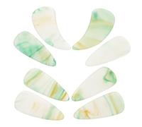 Healifty Juego de 8 Púas para Guzheng Chino, Uñas de Doble Cara en Diseño Curvado, Color Verde Tornasol, para Interpretación y Práctica Profesional, Accesorios para Músicos y Estudiantes