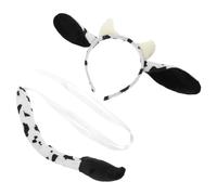 Healifty Juego de Accesorios para Disfraz de Vaca, Diadema Orejas de Tela Flexible, Color Claro y Negro, Set para Fiesta y Cosplay, Adecuado para Halloween y Presentaciones Escolares