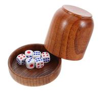 Healifty Juego de Bar Cubilete de Madera y Dados Apilables, Vaso Mezclador Tapa para Fiestas y Juegos de Dados en Mesa para Adultos