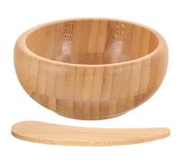 Healifty Juego de Bol de Bambú para Mascarillas Faciales con Cuchara Recipiente Resistente y Fácil de Limpiar Herramienta para Mezclar Mascarillas Caseras y Uso Salones de Belleza