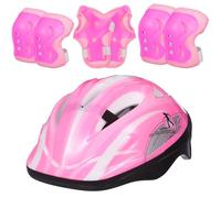 Healifty Juego de Protección Infantil para Patinaje y Ciclismo Casco Ajustable Rosa Fucsia Coderas y Muñequeras Transpirables para Equipo Seguro y Ligero para Exteriores