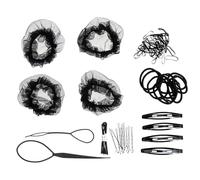 Healifty Juego De Redecillas Para Moño De Pelo, 4 Unidades, Color Negro, Malla Fina y Elástica, Invisibles, Para Mujeres y Niñas, Para Ballet y Peinados De Baile, Accesorio Para Cabello