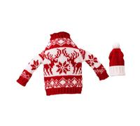Healifty Juego Funda para Botella de Vino Navideña de Punto Sombrero Rojo de Reno Decoración Reutilizable para Fiestas y Cenas Navideñas Funda Delicada para Botellas de 1 Pieza