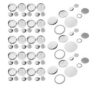 Healifty Kit de 200 Botones Alfiler Redondos de Metal en Blanco, Tamaños 58 Mm y 32 Mm, Resistentes Corrosión, para Manualidades, Fabricación de Insignias DIY y Proyectos Creativos