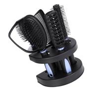 Healifty Kit de Peluquería Antiestático 5 Piezas Azul Espejo Compacto y Peine Cabello Cepillo Desenredante y Herramientas de Peinado para Uso Doméstico y Profesional