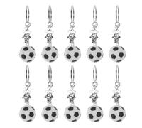Healifty Llavero de Fútbol con Diseño de Camiseta, Pack de 10 Piezas en Metal y Pvc, Resistente para Mochilas y Llaveros, Adecuado para Eventos Deportivos y Souvenirs de Fútbol