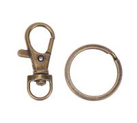 Healifty Llavero De Metal Con Mosquetón Y Anillas Divididas 60 Piezas Para Llaves Y Accesorios De Bricolaje En Aleación De Zinc Color Bronce Para Hogar Oficina Y Manualidades