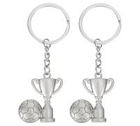 Healifty Llavero Diseño Balón 2piezas de Fútbol de Acero Inoxidable Plata Adecuado para Fiesta Futbol Decor y Regalos para Aficionados