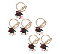Healifty Llaveros de Birrete Metálico para Recuerdos de Graduación, Paquete de 6 Piezas, Accesorios Decorativos para Estudiantes y Bolsas