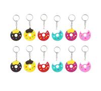 Healifty Llaveros de Donas 12 Piezas de Silicona , Pequeños Llaveros Estilo, Decoración para Llaves, Adecuado Adultos, Accesorios para Bolsos y Regalos de Cumpleaños