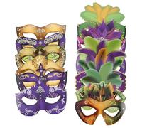 Healifty Máscara de Papel para Fiesta Carnaval 12 Piezas Semimascarilla Cosplay Decorativa para Mujer Accesorios de Disfraz Temática Cumpleaños y Baile