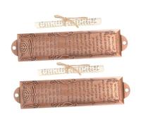 Healifty Mezuzá Judía para Puerta 2 Piezas 132 Mm Metal Rojo Cobre Antiguo Pergamino Hebreo E Inglés Decoración Religiosa para Hogar Protección Espiritual y Obsequio de Inauguración