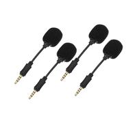 Healifty Micrófono Cancelación de Ruido en Línea para Portátil y Pc, Juego de 4 Piezas, Mini Compacto Negro, Conexión Directa de 4 Polos, Adecuado para Grabación, Streaming y Karaoke Profesional