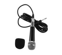 Healifty Micrófono Dinámico con Cable para Cantar Mano Metálico Resistente y Portátil para Karaoke Transmisión y Uso Infantil Exteriores Color Negro y Plata