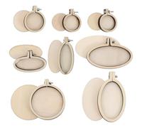 Healifty Mini Aros De Bordado De Madera 2.5 Pulgadas Bastidor Para Punto De Cruz Marco De Fijación Redondo Y Ovalado Para Manualidades Y Decoración Hogar