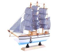 Healifty Modelo de Barco de Madera Vintage 24 Cm, Adorno Náutico para Decoración del Hogar y Escritorio, Artesanía Artesanal Tela No Tejida, Adecuado para Bar, Salón y Oficina