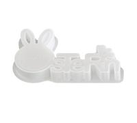 Healifty Molde de Silicona 3D para Manualidades de Conejo de Pascua Molde Reutilizable para Letrero de Mesa Letras de Pascua Resistente al Calor para Decoración Creativa de Fiesta y