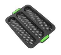 Healifty Molde para Pan Francés de Silicona de Ranuras Bandeja Antiadherente para Hornear Baguettes y Pan Crujiente para Uso Doméstico y Profesional Color Gris Oscuro