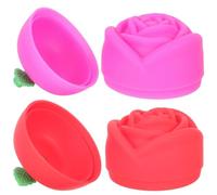 Healifty Moldes de Hielo de Silicona Forma de Rosa Molde para Bolas de Hielo Antiadherentes Diseño Reutilizable en Rojo y Rosa para Cócteles Whisky y Uso en Hogar y Eventos
