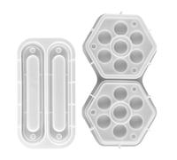 Healifty Moldes de Resina para Cajas de Dados 2 Piezas, Molde de Silicona Epoxi Transparente Flexible, para Manualidades y Almacenamiento de Dados Hexagonales, Suministros para Juegos