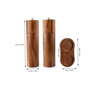 Healifty Molino Manual de Pimienta y Sal con Base de Madera de Acacia Núcleo Cerámico Resistente para Especias Herramienta de Cocina Práctica y Duradera