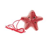 Healifty Ocarina de Cerámica de 6 Agujeros Forma de Estrella de Mar Roja, Fácil de Aprender Tono Claro, Adecuado para Camping y Reuniones Familiares
