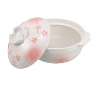 Healifty Olla de Barro Japonesa con Tapa, Cazuela China, 1000ml, Arcilla, Resistente a Altas Temperaturas, Calentamiento Uniforme, para Cocina del Hogar y Cocina Familiar