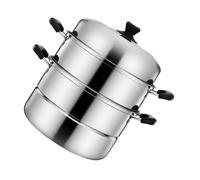 Healifty Olla Vaporera de Acero Inoxidable con Tapa Visible Multifuncional para Cocinar al Vapor Casa y Restaurantes Olla Cocina con Triple Reforzado Uso Inducción y Gas
