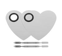 Healifty Paleta de Manicura de Acero Inoxidable 4 Piezas Tamaño Mediano para Mezclar Pigmentos Maquillaje y Uñas, Herramienta Profesional para Salones y Uso Doméstico con Paleta en Forma