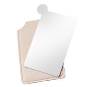 Healifty Paleta Mezcladora de Maquillaje 2 1 de Acero Inoxidable Mini Bandeja para Base y Sombras Espejo Integrado Herramienta Portátil para Mezcla de Cosméticos Adecuado para