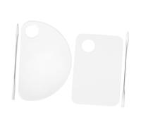 Healifty Paleta para Mezclar Maquillaje de Acrílico y Acero Inoxidable Ligera y Versátil, 2 Sets para Maquillaje y Decoración de Uñas Profesional