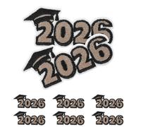 Healifty Parches Bordados de Graduación 2026 Termoadhesivos para Planchar y Coser Ropa Gorras y Mochilas 8 Unidades Negras Detalles Dorados para Decoración de Graduación