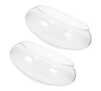 Healifty Pecera Redonda Transparente 2 Piezas 2800 Ml de Plástico Irrompible para Escritorio, Acuario Portátil para Peces y Tortugas, Decoración de Oficina y Hogar