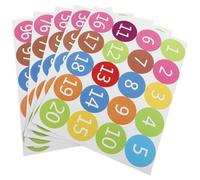 Healifty Pegatinas de Números Redondas Autoadhesivas Impermeables de PVC Coloridas 5 Hojas 1-100 para Decoración Educativa y Manualidades