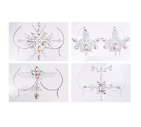 Healifty Pegatinas Pecho de Mujer 4 Piezas Set de Gemas Acrílicas DIY para Fiestas y Cosplay Decorativas para Halloween y Festivales