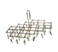 Healifty Perchero de Acero Inoxidable con Clips Antideslizantes Tendedero Resistente al Viento para Ropa Interior Calcetines Toallas y Prendas Pequeñas Ahorro de Espacio para Balcón y