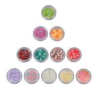 Healifty Piezas de Manicura de Uñas Mujer Fáciles de Usar, para Nail Art 12 Cajas Piezas de Manicura DIY de Arcilla Polimérica, 12 Cajas, Coloridas, No se Decoloran