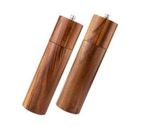 Healifty Pimienta Manual de Madera de Acacia con Núcleo Cerámico para Sal y Especias Diseño Cilíndrico Elegante y Duradero para Cocina