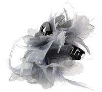 Healifty Pinza Cabello Flores de Plumas y Perlas Clip de Resorte Gris para Mujer Accesorios Cabello Elegantes Adecuado para Bodas y Eventos Diseño Vintage y Liviano