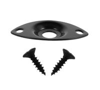 Healifty Placa De Conector Metálica Para Guitarra Eléctrica, Accesorio De Reemplazo, Diseño Forma De Ojo De Gato, Color Negro, Resistente y Adecuada Para Uso Profesional