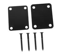 Healifty Placa de Mástil para Guitarra Eléctrica Metal Tornillos, Juego de Refuerzo para Cuello, Fácil Instalación, Color Negro para Accesorios de Guitarra